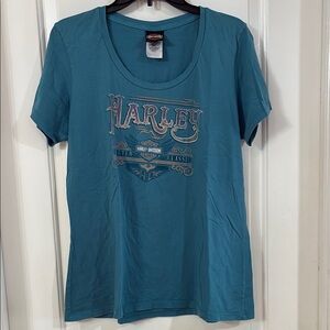 Harley-Davidson Teal Graphic Short Sleeve Tee
